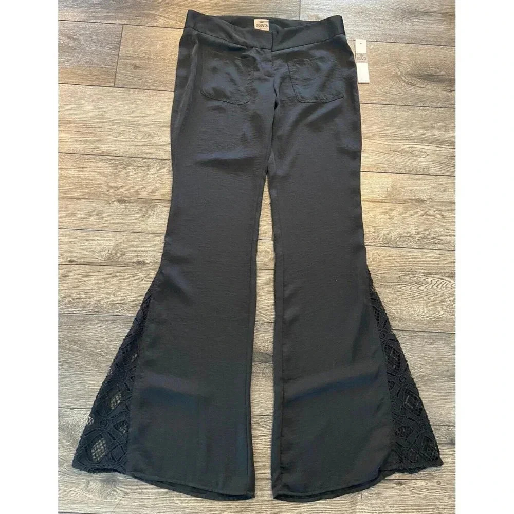 NWT SW3 Bespoke Pants Black Flare Lace Size 4 New